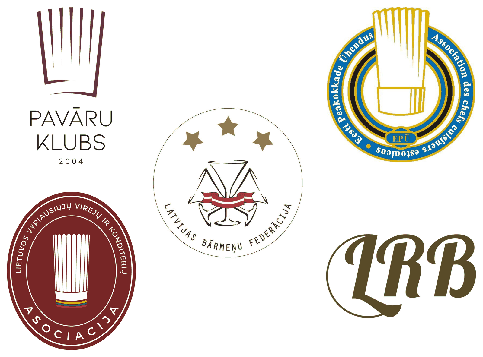 Baltijas pavāru un konditoru asociāciju logotipi