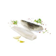 Cod Atlantic fillets, skin on, 900+g, frozen, Interleaved, 1*10kg, (n.w. 10kg)