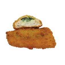 Alaska Pollock with spinach and feta cheese, breaded, MSC, 140-160g, pre-fried, frozen, IQF, 1*5kg