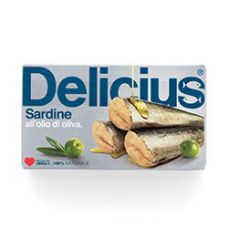 Sardīnes, olīveļļā, 50*120g (s.s. 85g), Delicius