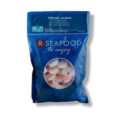 Shrimps, peeled, cooked, tail on, ASC, 31/40, Vannamei, frozen, 10*(n.w. 300g), (P.Vannamei), RSeafood, PPAC