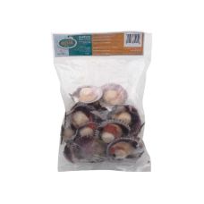 Jūras ķemmītes, puses ar ikriem (Queen Scallops), 20/30, sald., IQF, 10*750g, Peru