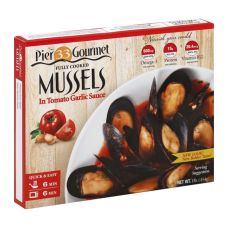 Mussels Blue, cooked, in tomato garlic sauce, frozen, 10*454g, Pier 33