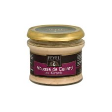 Duck mousse with cherries, in glass, 12*180g, F. Feyel