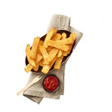 Potato fries Crinkle with black pepper seasoning, frozen, 4*2.5kg, Wernsing