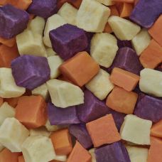 Potato sweet 3 color, cubes, frozen, IQF, 2*3*1kg, Salud