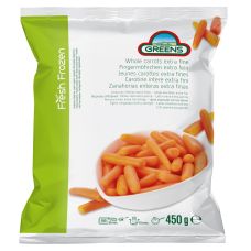 Carrots baby, 6/14mm, frozen, IQF, 15*450g, Greens