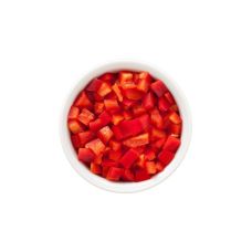 Red pepper diced 10x10mm,  frozen, IQF, 1*10kg