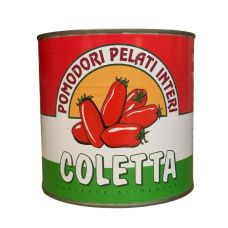 Tomatoes, peeled, whole, in brine, 6*2.5kg (d.w. 1.5kg), COLETTA