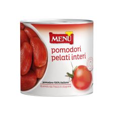 Tomatoes, peeled, whole, in brine, 6*2.55kg (d.w. 1.7kg), Menu