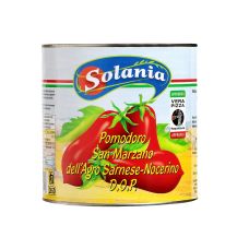 Tomatoes, peeled (San Marzano), whole, in brine, 6*2.55kg (d.w. 1.660kg), Solania