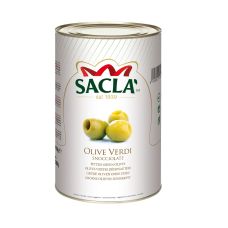 Olives green pitted, Hojiblanca, saltwater, 380/440, 3*4.1kg (d.w. 2kg), Sacla