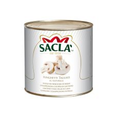 Sēnes šampinjoni, savā sulā, sagr., 6*2.5kg (s.s. 1.2kg), Sacla