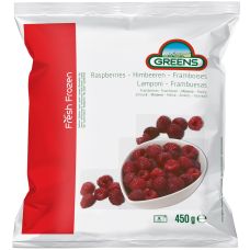 Raspberries 95% Premium, IQF, 15*450g, Greens