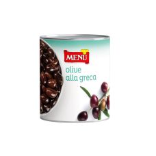 Olīvas melnās a/k, Kalamata, Alla Greca, sālsūdenī, 200/220, 6*830g (s.s. 570g), Menu