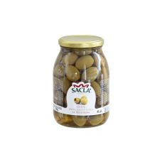 Olīvas zaļās b/k, Halkidiki, sālsūdenī, 91/100, 4*950g (s.s. 500g), Sacla