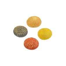 Bun Burger Party mix, 4 color, with sesame seeds, RTE, 100*30g, frozen, Edna