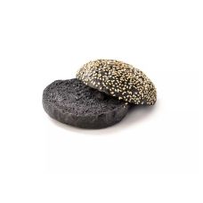 Bun Hamburger black, with sesame seeds, sliced, RTE, 11.5cm, frozen, 30*90g, Vandemoortele