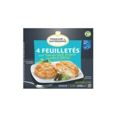 Puff pastry with sea scallops and alaska pollock fillet, MSC, frozen, 10*240g (4*60g)