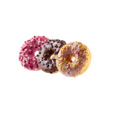 Spurgos mix su rausvu, šokoladiniu ir baltu glajumi, mini, RTE, šald., 3*(36*22g), Vandemoortele