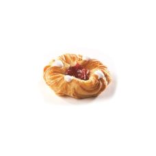 Bun Danish raspberry crown, RTB, frozen, 48*100g (white icing 2*150g), Mette Munk