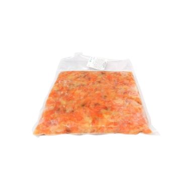 Salmon Atlantic, slices, less salted (25%/75%), frozen, vac., 1*1kg, PPAC