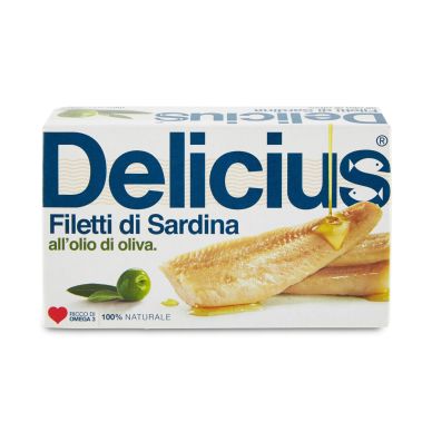 Sardine fillet, in olive oil, 50*120g (d.w. 85g), Delicius