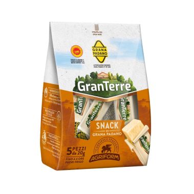 Siers Grana Padano 5 snack, t.s.s. 32%, izt. min. 10mēn., 10*100g (5*20g), Agriform