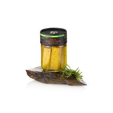 Cheese Queso de oveja from sheep milk, cured in extra virgin olive oil and rosemary, fat 55%, 12*400g, Vega Sotuelamos