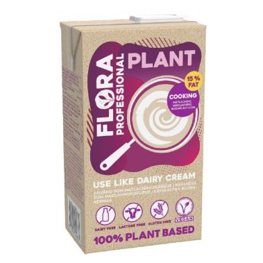 Koor taimne, laktoosivaba,rasva 15%, 8*1L, FLORA Professional