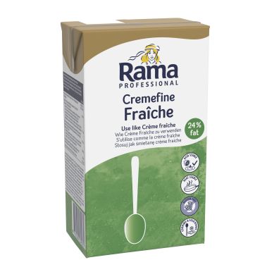 Buttermilk and vegetable fat mixture,, Cremefine Fraiche fat 24%, 12*1L, Rama