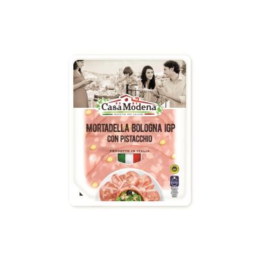 Sausage Mortadella with pistachios, sliced, cooked, 7*125g, Casa Modena