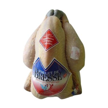 Chicken de Bresse, whole, gutted, head off, chilled, 4*~1.5-1,8kg