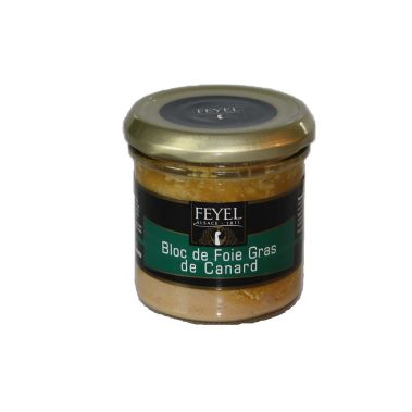 Duck liver (foie-gras) block, in glass, 12*120g, F. Feyel