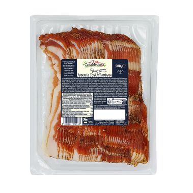 Pork breast Pancetta Affumicata, sliced, dried, 4*500g, Casa Modena