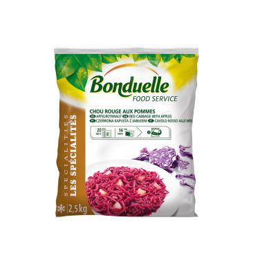 Red Cabbage with apples, frozen, IQF, 4*2.5kg, Bonduelle