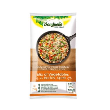 Vegetable mix with barley and spelt, frozen, IQF, 4*2.5kg, Bonduelle