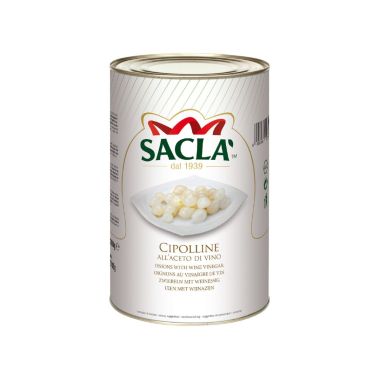 Sīpoli mazie, vīna etiķī, 3*4.1kg (s.s. 2.7kg), Sacla