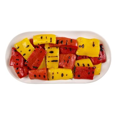 Peppers grilled, red and yellow, in sunflower oil, sliced, soft pack., 6*1.1kg (d.w. 825g), Pralver