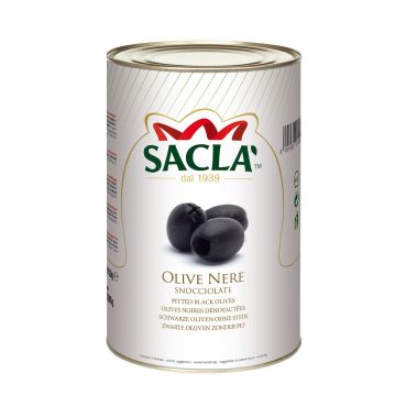 Olives black pitted, Hojiblanca, saltwater, 380/440, 3*4.1kg (d.w. 2kg), Sacla