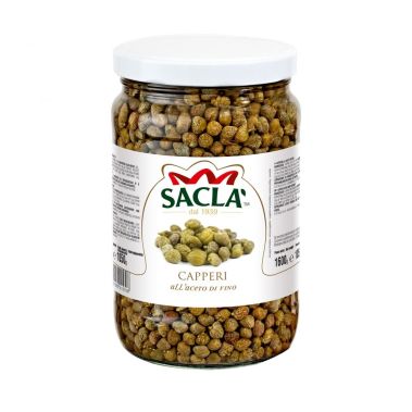 Kaperi, vīna etiķī,  4*1.6kg (s.s. 1.05kg), Sacla