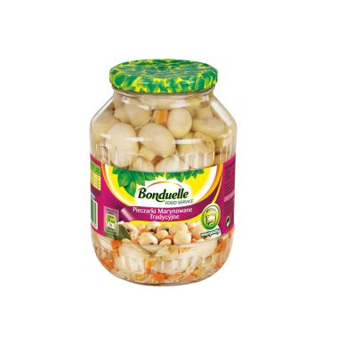 Mushrooms champignons, marinated, 4*1.6kg, (d.w. 960g) Bonduelle