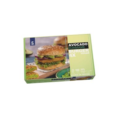 Avokado burgers ar Edamame pupiņam, sald.,12*360g (4gab*~90g)