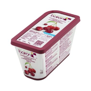 Puree cranberry and morello cherry, sugar free, frozen, 3*1kg, Boiron