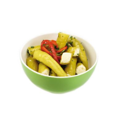 Peppers green, filled with cream cheese, marin., mini, 4*2.3kg (d.w. 1.4kg)