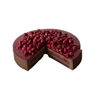 Cake chocolate mousse with raspberries, cut into portions, frozen, 1*1.40kg (12portions*116g), Bindi