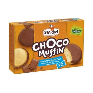 Печенье бисквитное Choco Muffin, покрытое шоколадом, IWP, 9*180г, St Michel