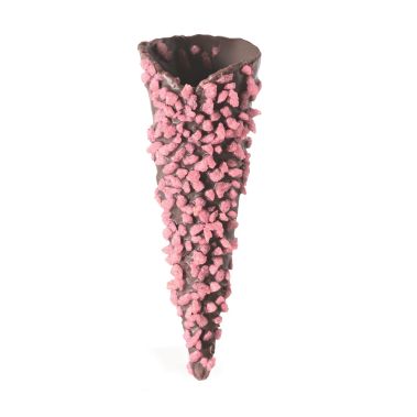 Korvike, koonus sokolaadiglasuuri ja roosa kattega, 7,5 cm, 1*(4*45) 180 tk, Masdeu