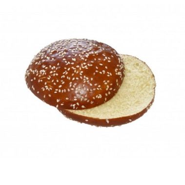 Bun Burger Brioche Pretzel with sesame, precut, RTE, frozen, 60*80g, Edna