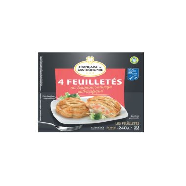 Puff pastry with wild salmon, MSC, frozen, 10*240g (4*60g)